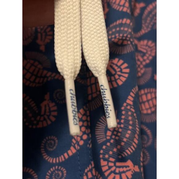 Chubbies Mens Board Shorts Large Swim Trunks Seahorse Blue Pink Drawstring EUC - Picture 3 of 12